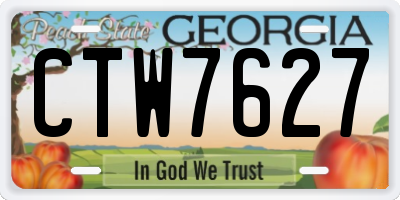 GA license plate CTW7627