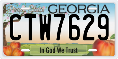 GA license plate CTW7629