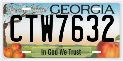 GA license plate CTW7632