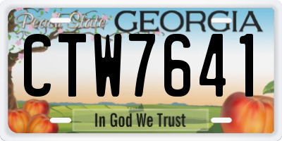 GA license plate CTW7641