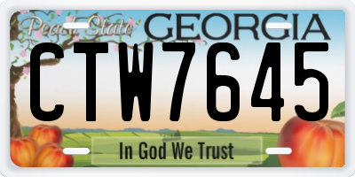 GA license plate CTW7645