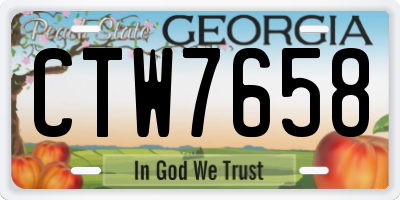 GA license plate CTW7658