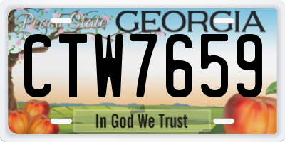 GA license plate CTW7659