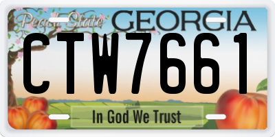 GA license plate CTW7661