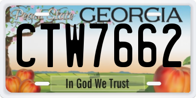 GA license plate CTW7662