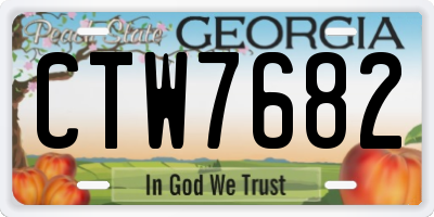 GA license plate CTW7682