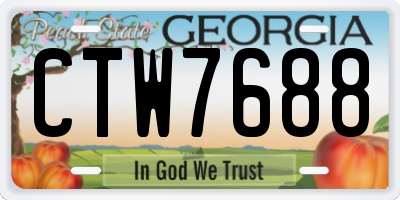 GA license plate CTW7688