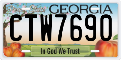 GA license plate CTW7690