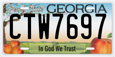 GA license plate CTW7697