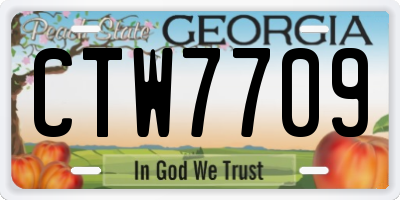 GA license plate CTW7709