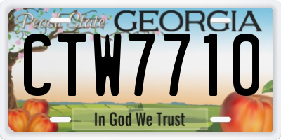 GA license plate CTW7710