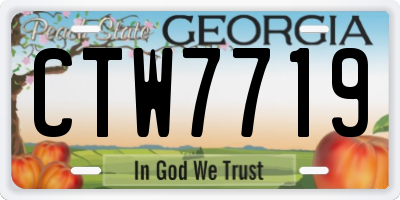 GA license plate CTW7719