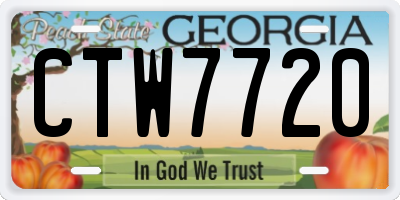 GA license plate CTW7720