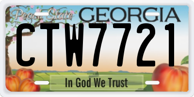 GA license plate CTW7721