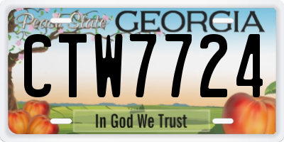 GA license plate CTW7724