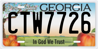 GA license plate CTW7726
