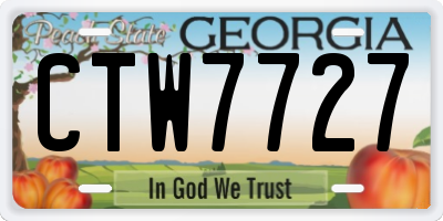 GA license plate CTW7727