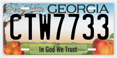 GA license plate CTW7733