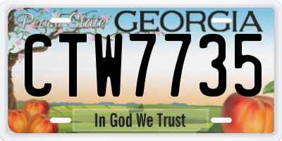 GA license plate CTW7735