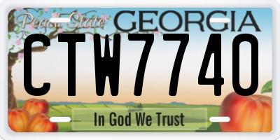 GA license plate CTW7740
