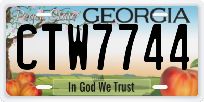 GA license plate CTW7744