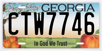 GA license plate CTW7746