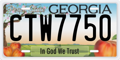 GA license plate CTW7750