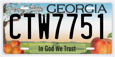 GA license plate CTW7751