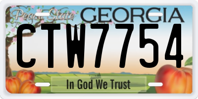 GA license plate CTW7754