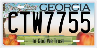 GA license plate CTW7755
