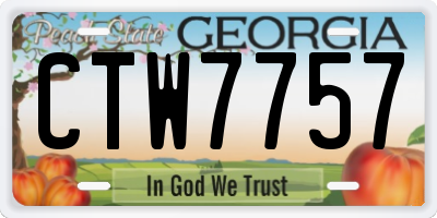 GA license plate CTW7757