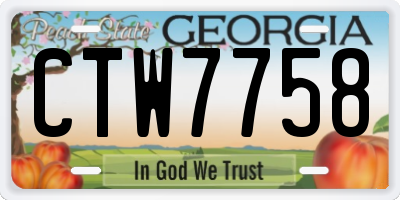 GA license plate CTW7758