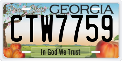 GA license plate CTW7759