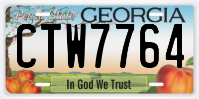 GA license plate CTW7764