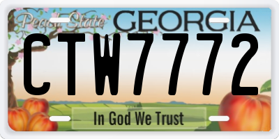 GA license plate CTW7772