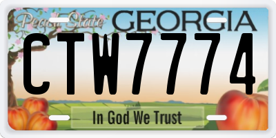 GA license plate CTW7774