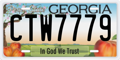 GA license plate CTW7779