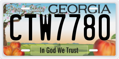 GA license plate CTW7780