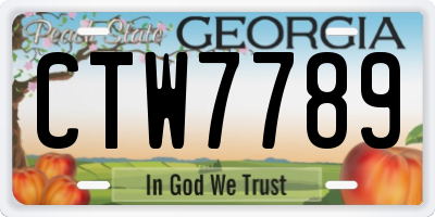GA license plate CTW7789