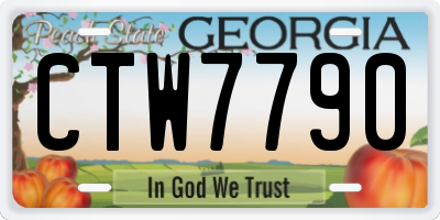 GA license plate CTW7790