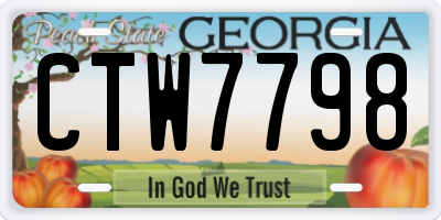 GA license plate CTW7798