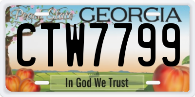 GA license plate CTW7799