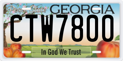 GA license plate CTW7800