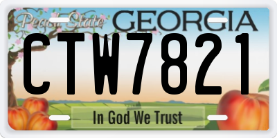 GA license plate CTW7821