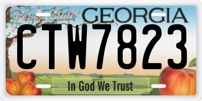 GA license plate CTW7823