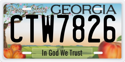 GA license plate CTW7826