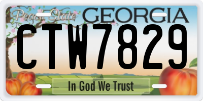 GA license plate CTW7829