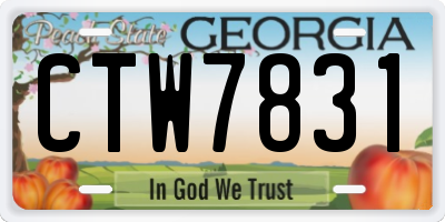 GA license plate CTW7831