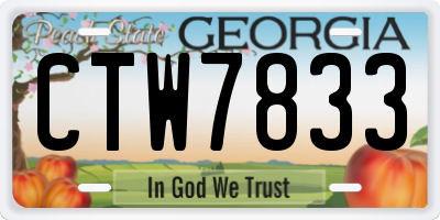 GA license plate CTW7833