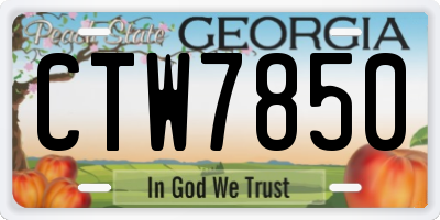 GA license plate CTW7850